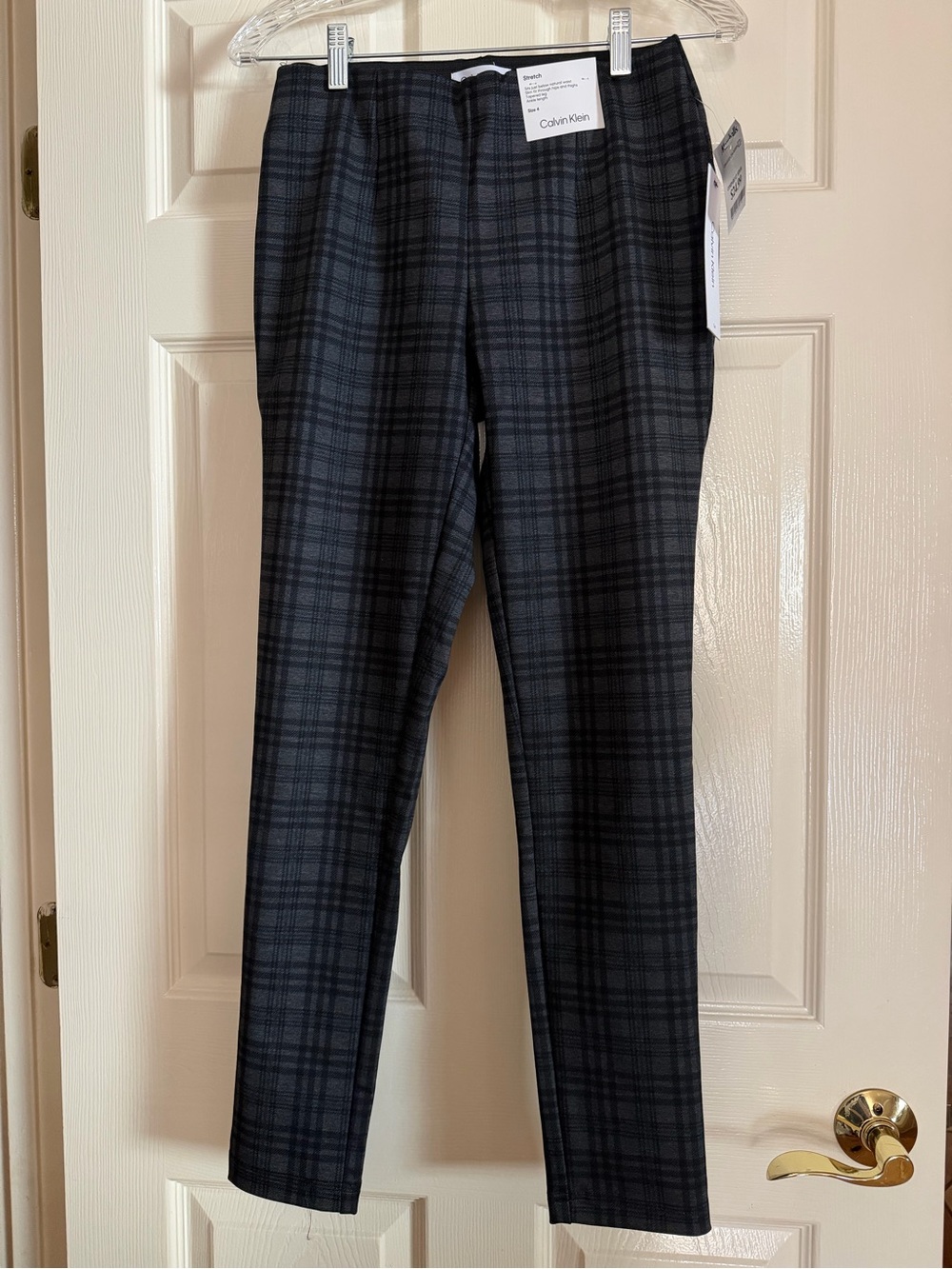 Calvin Klein Women’s Black & Gray Plaid Dress Pants